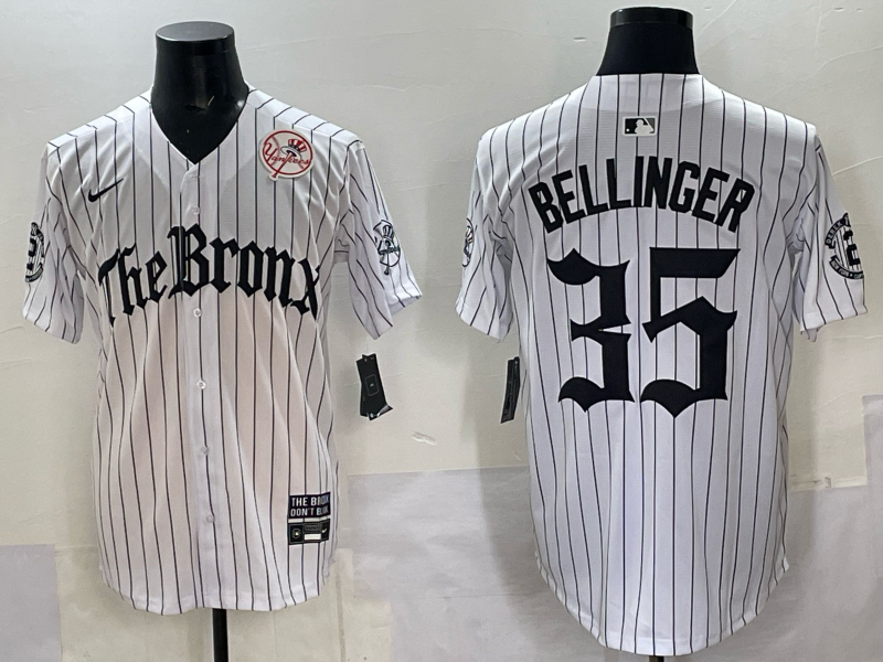 Men New York Yankees #35 Bellinger White Nike  2025 MLB Jersey style 003